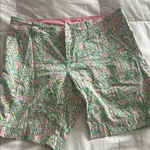 Lilly Pulitzer Pink and Green Patterned Women's Shorts